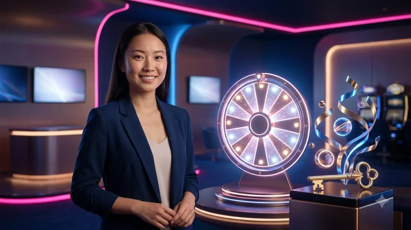 banh-xe-trung-thuong-jackpot-lon-voi-anh-sang-neon-va-dong-xu-vang-tung-bay Bánh xe trúng thưởng jackpot lớn với ánh sáng neon và đồng xu vàng tung bay